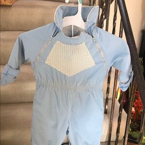 Vintage 60’s light blue one piece snowsuit